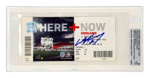 Wayne Rooney Signed 2015 Record 50th Goal For England Match Ticket - BGS 6