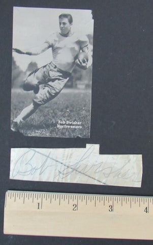 Bob Swisher Northwestern/Chicago Bears d.1979 Signed Cut PSA/DNA 150182