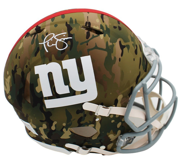 Phil Simms Signed New York Giants Speed Authenitc Camo NFL Helmet