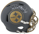 Steelers Jerome Bettis Signed Slate Full Size Speed Rep Helmet W/ Case BAS Wit