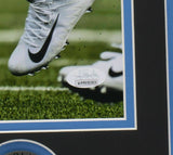 D.J Moore Signed Framed Carolina Panthers 16x20 Football Run Photo JSA