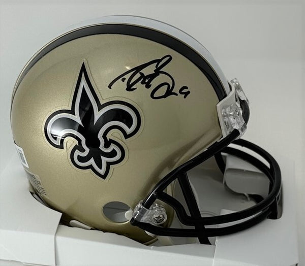Saints Quarterback DREW BREES Signed VSR4 Mini Helmet AUTO - BAS