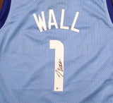 HOUSTON ROCKETS JOHN WALL AUTOGRAPHED LIGHT BLUE JERSEY BECKETT BAS 189803