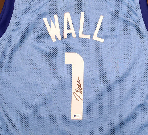 HOUSTON ROCKETS JOHN WALL AUTOGRAPHED LIGHT BLUE JERSEY BECKETT BAS 189803