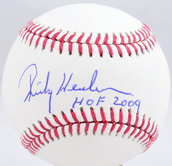 Rickey Henderson Autographed Rawlings OML Baseball w/ HOF - Beckett W Hologram
