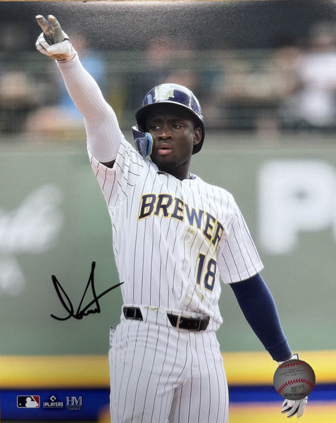 LUIS LARA Signed 8x10 Photo #1 - Milwaukee Brewers MLB - AUTO