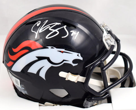 Champ Bailey Autographed Denver Broncos Speed Mini Helmet - Beckett W Hologram