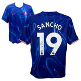 Jadon Sancho Signed Chelsea FC Home Soccer Jersey #19 with Beckett COA