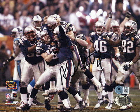 Adam Vinatieri Signed New England Patriots Super Bowl XXXVIII 8x10 Photo Beckett