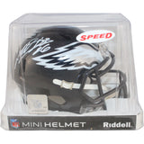 Miles Sanders Autographed Philadelphia Eagles 2022 Alt Mini Helmet Beckett 53667