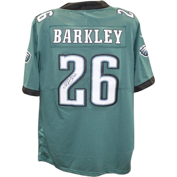 Saquon Barkley Autographed Philadelphia Eagles Nike XL Jersey Damage JSA 56900