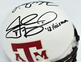 John David Crow & Johnny Manziel Autographed Texas A&M Mini Helmet Beckett