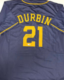 Brewers Infielder CALEB DURBIN Signed Custom Replica Blue Jersey AUTO - JSA