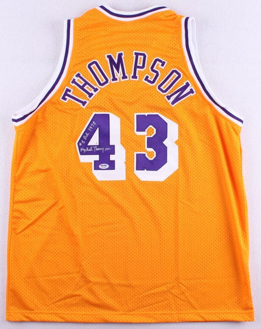 Mychal Thompson Signed Los Angeles Lakers Jersey Inscribed #1 Pick 1978(PSA COA)