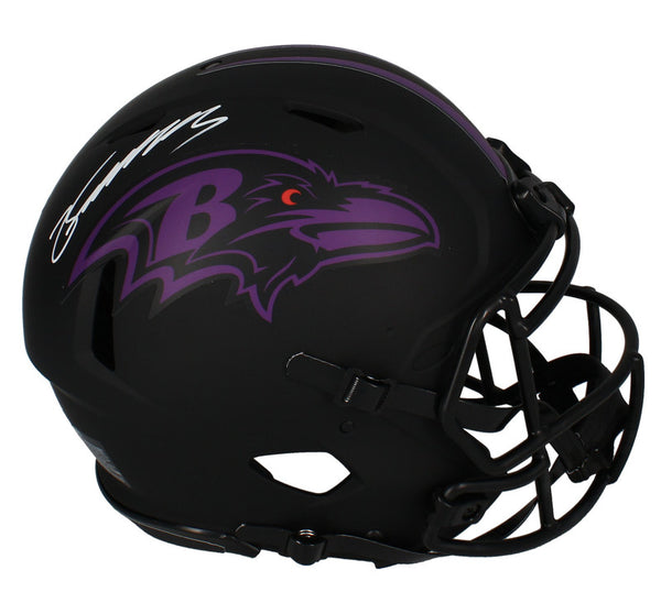 Zay Flowers Autographed Ravens 'Eclipse' Authentic Speed Helmet Beckett