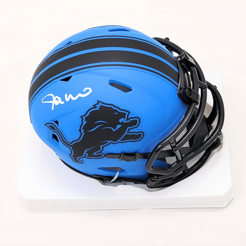 Jameson Williams Autographed Detroit Lions Rave Mini Helmet Beckett Witnessed