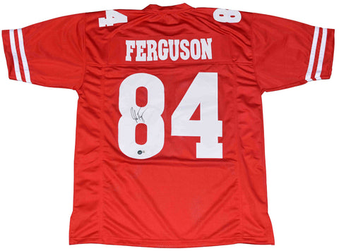 JAKE FERGUSON SIGNED AUTOGRAPHED WISCONSIN BADGERS #84 RED JERSEY BECKETT