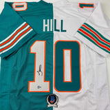Autographed/Signed Tyreek Hill Miami Split Teal/White Jersey Beckett BAS COA