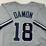 Autographed/Signed Johnny Damon New York Grey Jersey Beckett BAS COA