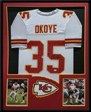 FRAMED KANSAS CITY CHIEFS CHRISTIAN OKOYE AUTOGRAPHED SIGNED JERSEY JSA COA