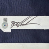 Framed Autographed/Signed Dwight Doc Gooden 33x42 New York Blue Jersey BAS COA