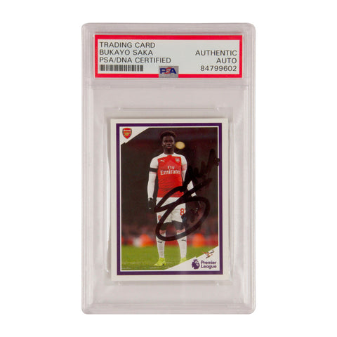 Bukayo Saka Signed 2019 Panini Tabloid Rookie Sticker #64 - PSA AUTHENTIC