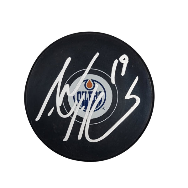 Adam Henrique Autographed Edmonton Oilers Logo Hockey Puck Beckett