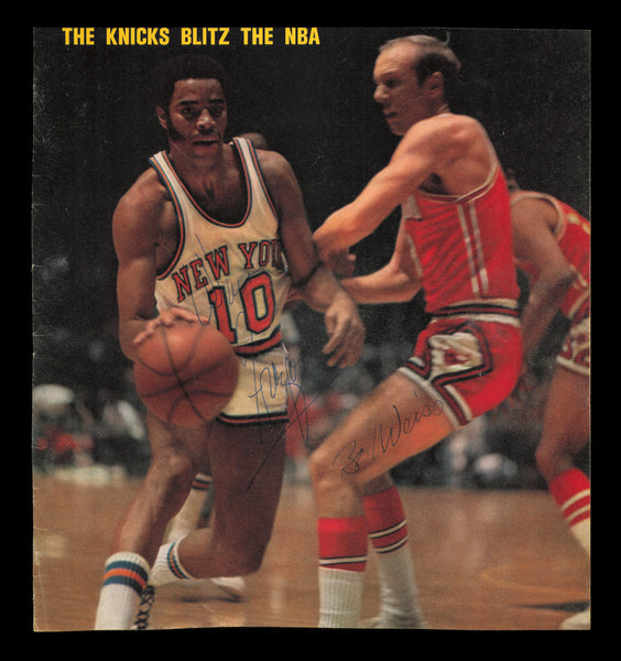 Walt Frazier & Bob Weiss Autographed Signed 8x9 Magazine Photo SKU #237761