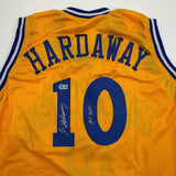 Autographed/Signed Tim Hardaway Golden State Yellow Jersey Beckett BAS COA