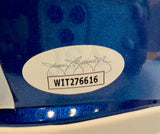 Dennis Smith Autographed Denver Broncos Blue Metallic Mini Helmet Inscribed JSA