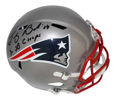Tedy Bruschi Signed New England Patriots F/S Helmet Insc. Beckett 40855