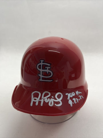 Albert Pujols Autographed St. Louis Cardinals Mini Baseball Helmet BAS Beckett