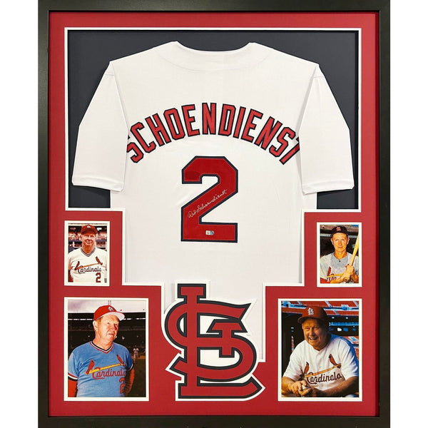 Red Schoendienst Autographed Signed Framed St. Louis Cardinals Jersey