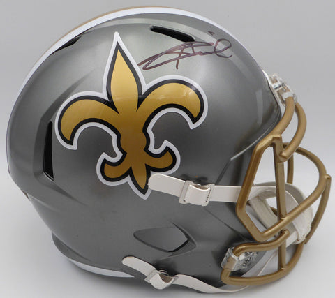 Alvin Kamara Autographed Flash Gold Full Size Helmet Saints Beckett QR #1W403145