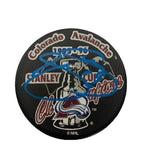 Joe Sakic Autographed Colorado Avalanche 95-96 SC Puck JSA COA