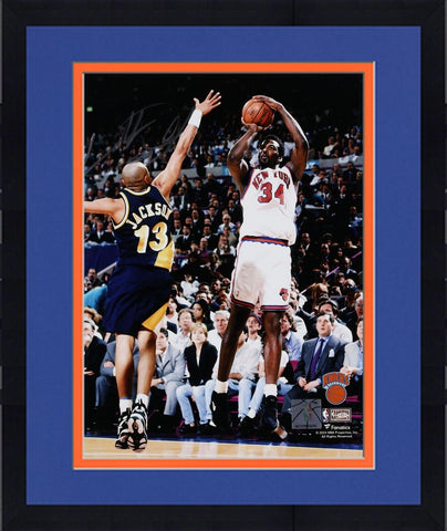 FRMD Charles Oakley New York Knicks Signed 8x10 Shooting vs Indiana Pacers Photo