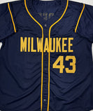 LOGAN HENDERSON Signed Custom Replica Navy Brewers Jersey AUTO - BAS