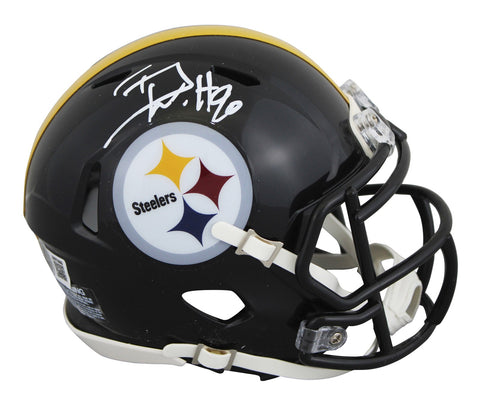 Steelers T.J. Watt Authentic Signed Speed Mini Helmet w/ White Sig BAS Witnessed
