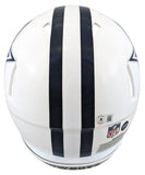 Cowboys Emmitt Smith Signed '22 Alt White Full Size Speed Proline Helmet BAS Wit