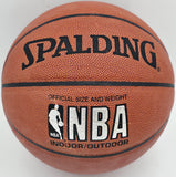 Moses Malone Autographed NBA Leather Basketball 76ers, Rockets JSA #AV29209