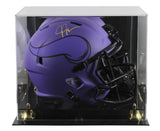 Vikings Justin Jefferson Signed Rave Full Size Speed Rep Helmet W/ Case BAS Wit