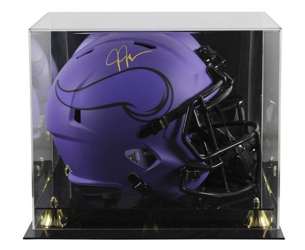 Vikings Justin Jefferson Signed Rave Full Size Speed Rep Helmet W/ Case BAS Wit