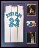 FRAMED CHARLOTTE HORNETS ALONZO MOURNING SIGNED JERSEY JSA COA