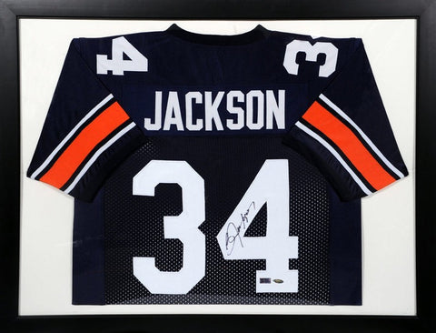 BO JACKSON AUTOGRAPHED AUBURN TIGERS #34 NAVY FRAMED JERSEY TRISTAR