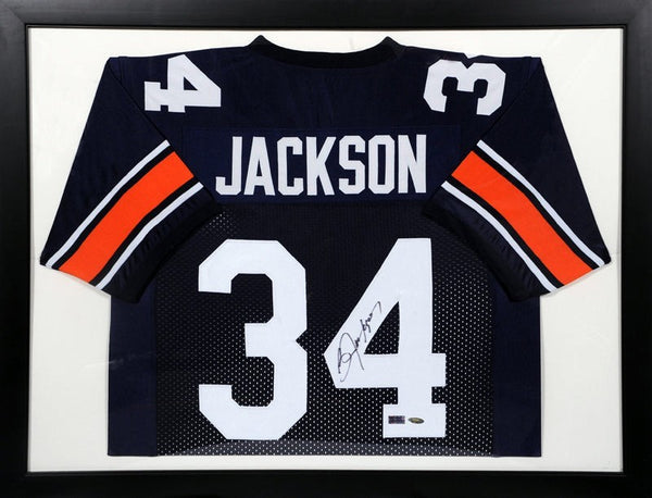 BO JACKSON AUTOGRAPHED AUBURN TIGERS #34 NAVY FRAMED JERSEY TRISTAR