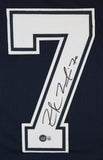 Zack Martin Authentic Signed Navy Blue Pro Style Jersey Autographed BAS Witness