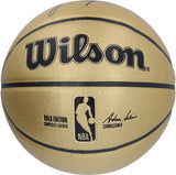 Jalen Green Houston Rockets Autographed Gold Wilson Basketball