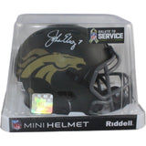 John Elway Autographed Denver Broncos 25 STS Mini Helmet Beckett Witness 55221