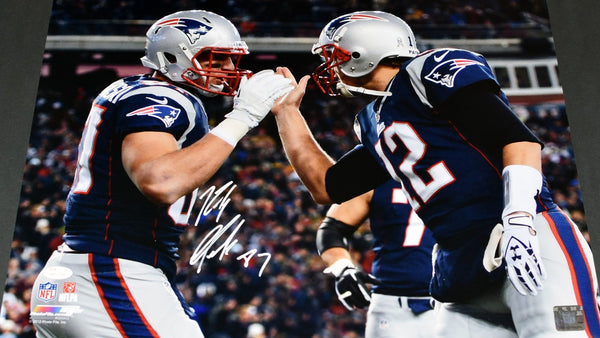 ROB GRONKOWSKI SIGNED NEW ENGLAND PATRIOTS TOM BRADY 16x20 PHOTO JSA