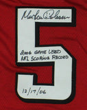 Morten Andersen Signed Atlanta Falcons Game Used Red Reebox Jersey with Insc